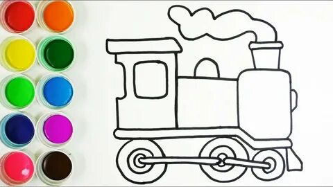 Cómo Dibujar y Colorear Un Tren de Arco Iris - Dibujos Para 