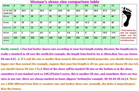 Shoe size to dick size table