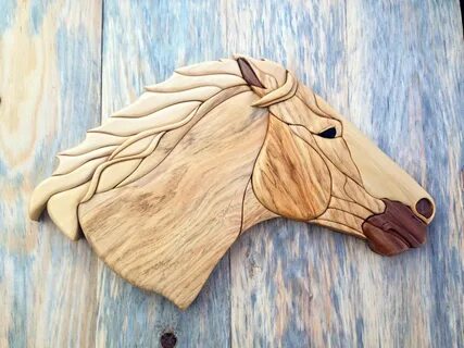 mustang by woodenmann on Etsy Intarsia wood, Intarsia woodwo
