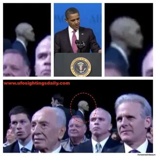 На конференции с речью Обамы засняли рептилоида? - НЛО и при