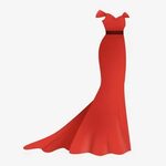 Red Clothing Wedding Dress Cartoon, клипарт, красный, Одежда