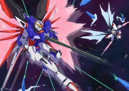 Destiny Gundam vs Strike Freedom Gundam Gundam art, Gundam, 