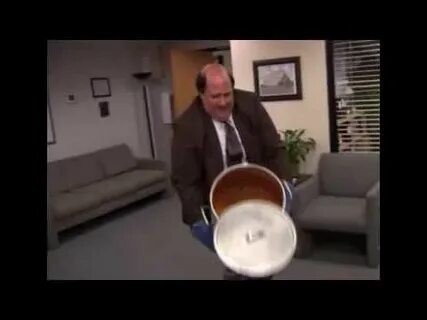 Kevin spilling his secret family recipe chili on the office 