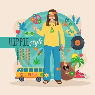 Hippie Character Pack For Man 477530 Vector Art at Vecteezy