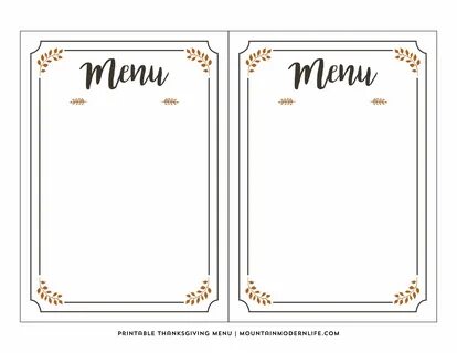 Printable menu template, Free printable menu template, Free 