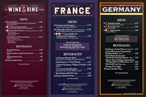 Epcot Food & Wine Menu Boards with Prices and Food Photos fo