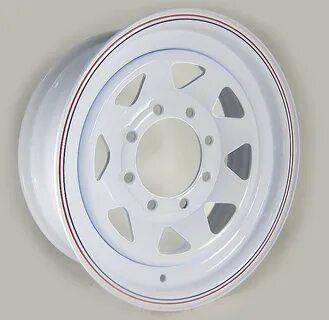 Equipment Trailer Rim Wheel 16 in 16X6 8 Hole Bolt Lug White