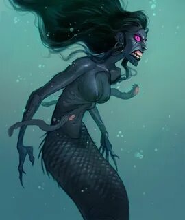 Evil mermaids, Mermaid art, Mermaid drawings