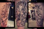 Amazing Grey Ink Rabbit In Heart Tattoo Design