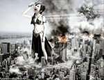 Hungry Giantess Victoria Justice Destroys New York by Giante