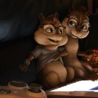The squirrels Alvin and The Chipmunks with glasses