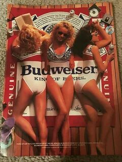 Купить Vintage 1980s BUDWEISER BUD GIRLS Poster Print Ad Б/У