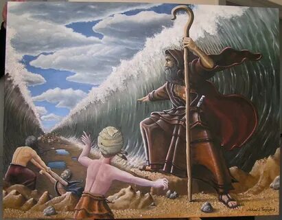 Moses Parting The Red Sea Painting at PaintingValley.com Exp