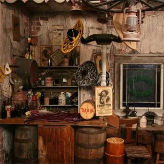 AOFOTO 5x5ft Wild West Vintage Bar Interior Backdrop Retro W
