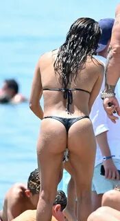 Eva Longoria Booty in Thong Bikini on a Beach in Marbella