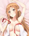 Safebooru - 1girl asuna (sao) blush breasts brown eyes brown