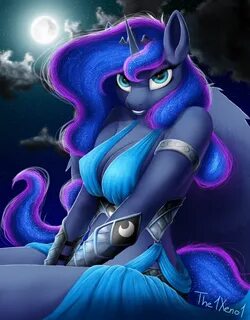 #1981300 - safe, artist:the1xeno1, princess luna, alicorn, anthro, absolute...