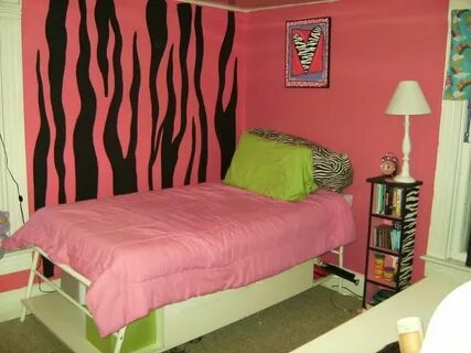 Pink Zebra Print Bedroom with Themed Accessories Zebra room,