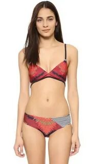 Giejo Swimlette Bikini Top - Red Aztec - Wheretoget