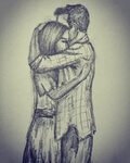 Anime Couple Hugging Drawings In Pencil - Фото база