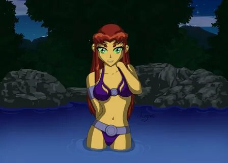 Wallpaper: Starfire in bikini by elleboe on DeviantArt