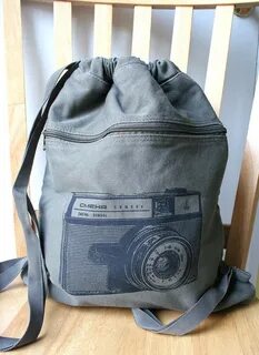 Camera Backpack Screen Printed Canvas Laptop Bag Gift for Et