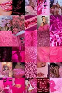 100 Piece Pink Baddie & Boujee Trendy Aesthetic Wall Collage