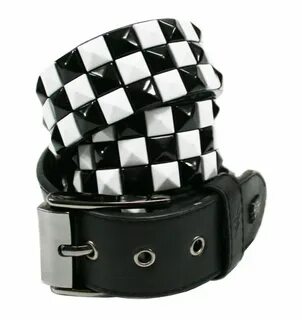Ремень Lowlife Triple S Studded Leather Belt in Black and Wh