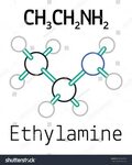 Ch3ch2nh2 Ethylamine 3d Molecule Isolated On Stok Vektör (Te