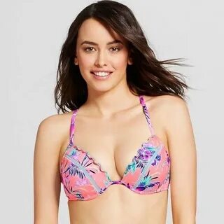 New Shade & Shore Firey Coral Tropical Neon Strappy Bikini S