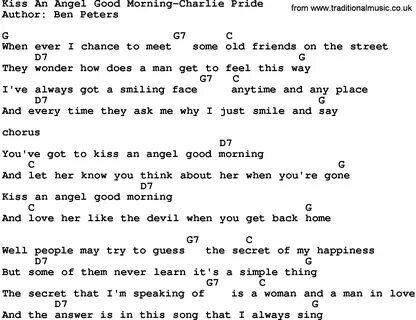 Kiss An Angel Good Morning - Charlie Pride Lyrics and chords