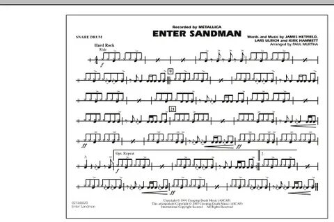 Paul Murtha "Enter Sandman - Snare Drum" Sheet Music Downloa