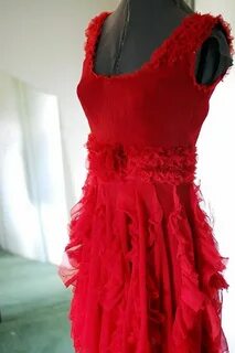 Hermione Granger Red Chiffon Ruffle Dress Costume Replica fr