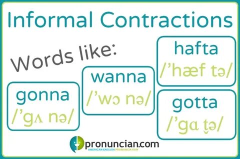 Informal Contractions - Pronuncian: American English Pronunc