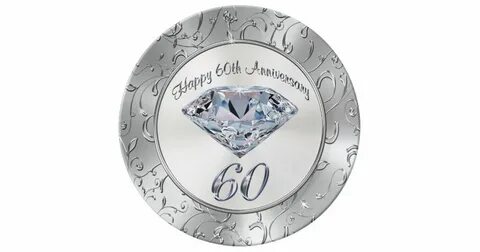 Gorgeous Diamond 60th Anniversary Plates Zazzle.com