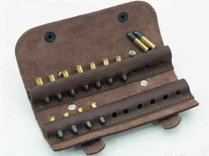 Leather Bullet Pouch Holder Belt Ammo Retro Real Holds 20 Ro