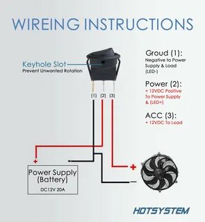 Toggle Switch Wire Diagram : 12x Round 12v Blue Led Rocker S