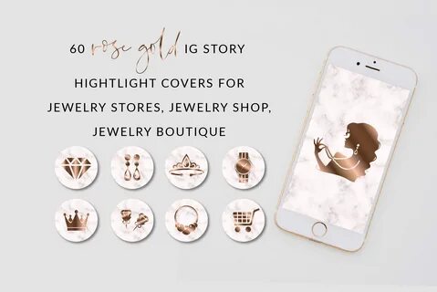 Jewelry store IG Rose gold Instagram Story Covers, Rose Gold