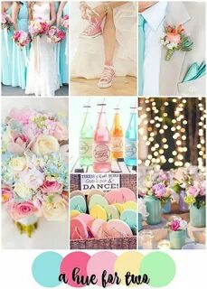 Pink and Pastel Unique Wedding Colour Scheme - Pink, Aqua, Y