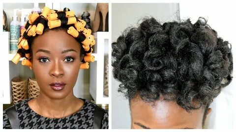 Orange Perm Rod Set On Natural Hair : Heatless Curls Ft. Tré