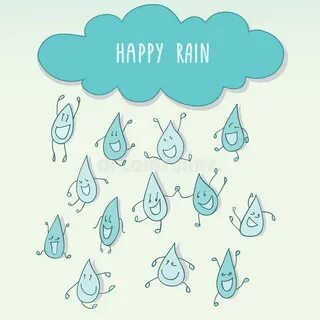 Funny raindrops stock illustration. Illustration of emotion 