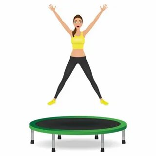 Old man jumping on trampoline Stock Vector Image by © pavel.