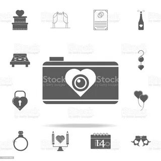 Kamera Mit Herzsymbol Romantiksymboleuniversalset Für Web Un