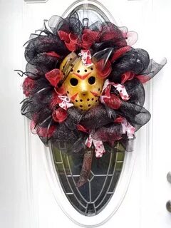 Friday The 13th Deco Mesh Wreath Floral Crafts