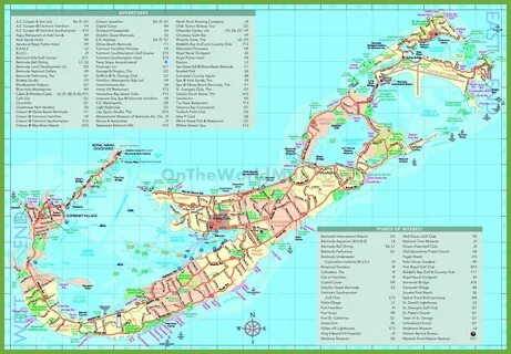 Travel map of Bermuda with attractions Bermuda vacations, Be
