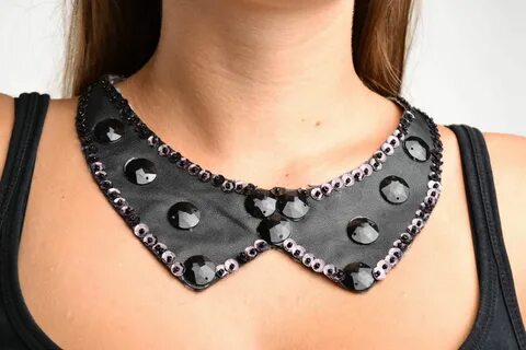 BUY Handmade black cute collar stylish unusual necklace desi