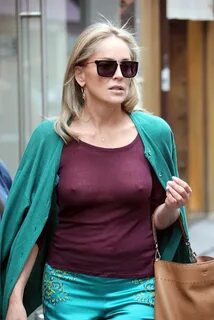 Sharon Stone Goes Braless On Shopping Trip With Her Son Holl