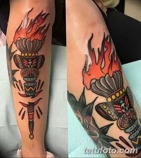 фото рисунок тату факел от 07.02.2018 № 043 - torch tattoo -