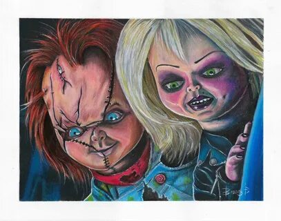 Chucky and Tiffany Chucky, Horror movie art, Bride of chucky
