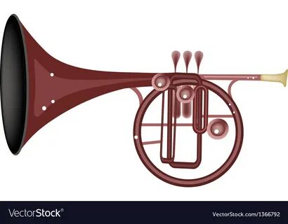 A musical straight mellophone Royalty Free Vector Image